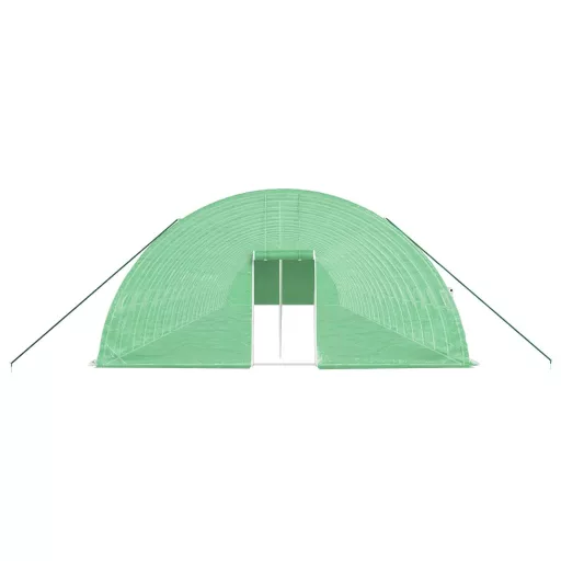 Zöld acélvázas melegház 132 m² 22 x 6 x 2,85 m