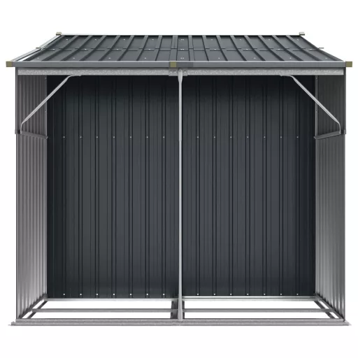 Antracitszürke horganyzott acél kerti fészer 277x192,5x179 cm