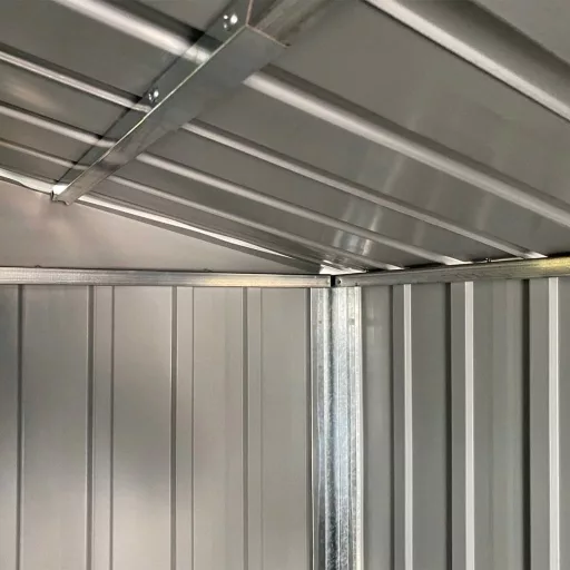 Antracitszürke horganyzott acél kerti fészer 277x365,5x179 cm