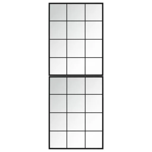 2 db fekete fém fali tükör 80x60 cm