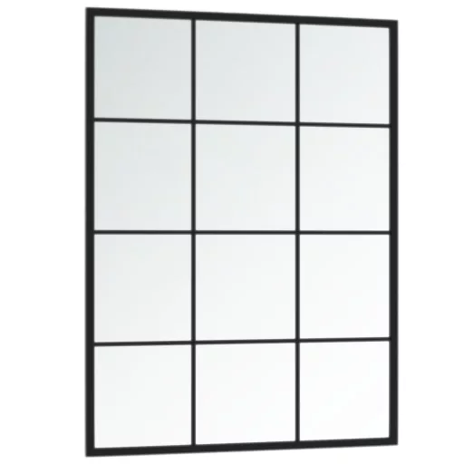 2 db fekete fém fali tükör 80x60 cm