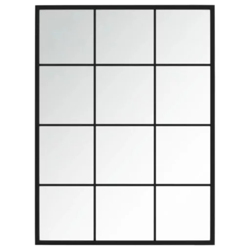 2 db fekete fém fali tükör 80x60 cm