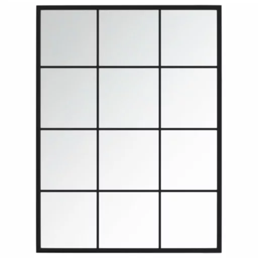 3 db fekete fém fali tükör 80x60 cm