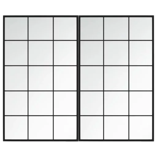 2 db fekete fém fali tükör 100x60 cm