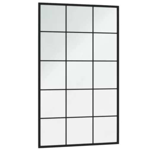 4 db fekete fém fali tükör 100x60 cm