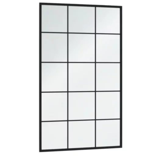 6 db fekete fém fali tükör 100x60 cm