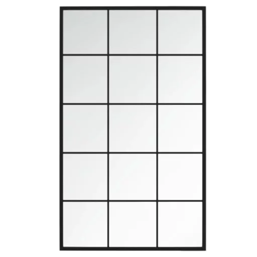 6 db fekete fém fali tükör 100x60 cm