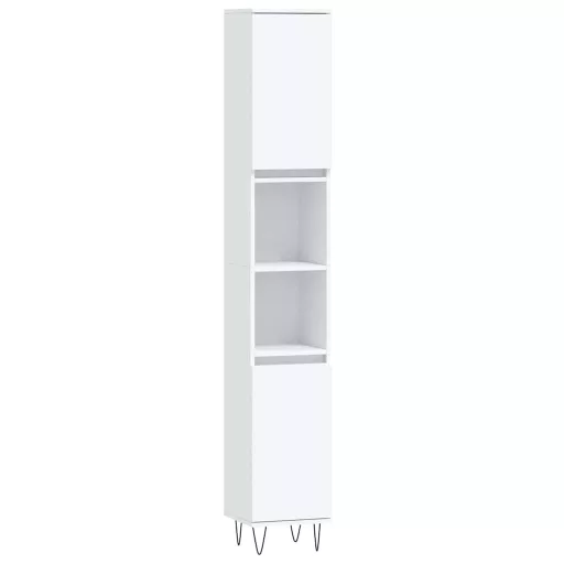3 részes fehér szerelt fa fürdőszobai bútorszett