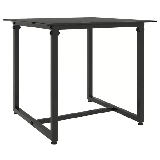 3 részes fekete polyrattan kerti ülőgarnitúra párnákkal