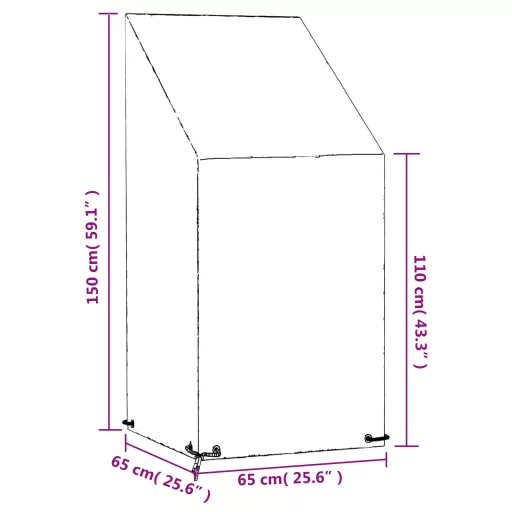 Polietilén kerti szék huzat 8 fűzőlyukkal 65x65x110/150 cm