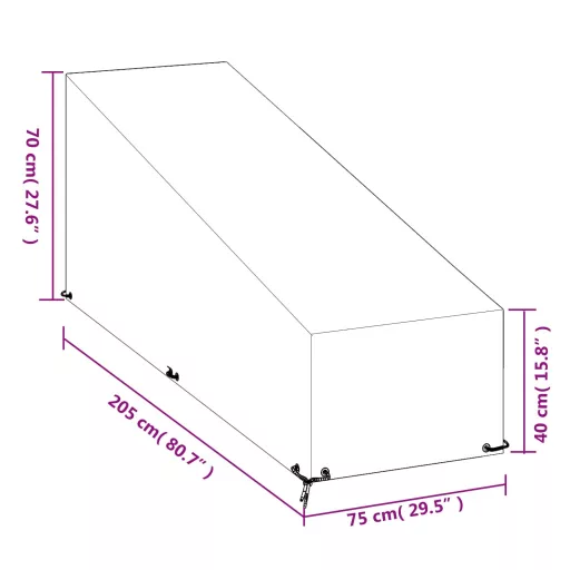 Polietilén napozóágy huzat 12 fűzőlyukkal 205x75x40/70 cm
