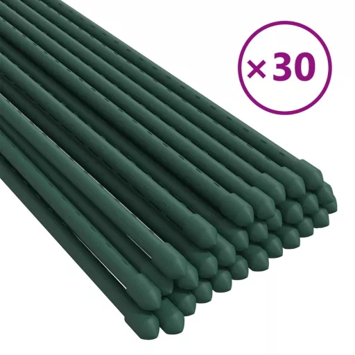 30 db zöld acél kerti növénykaró 115 cm
