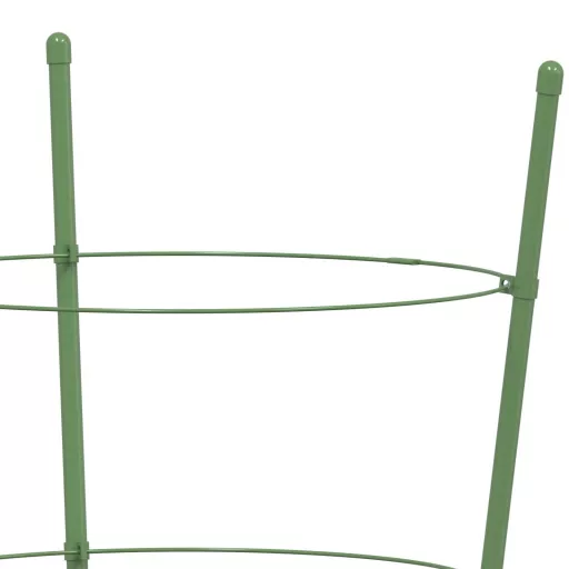 5 db zöld acél kerti növénytámasz 4 gyűrűvel 90 cm