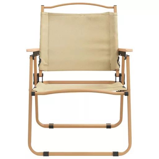 2 db bézs oxford szövet camping szék 54 x 55 x 78 cm