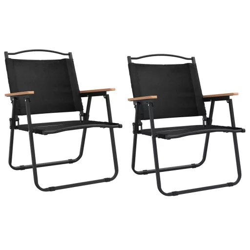 2 db fekete oxford szövet camping szék 54 x 55 x 78 cm
