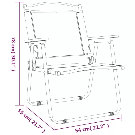 2 db fekete oxford szövet camping szék 54 x 55 x 78 cm
