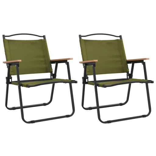2 db zöld oxford szövet camping szék 54x55x78 cm