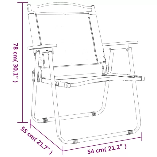 2 db zöld oxford szövet camping szék 54x55x78 cm