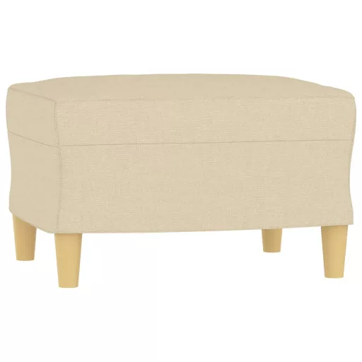Krémszínű szövet kanapéfotel lábtartóval 60 cm