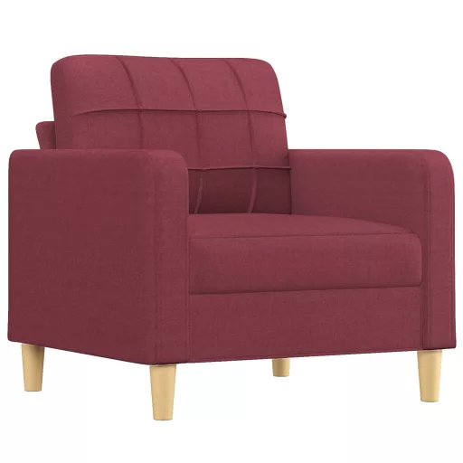 Bordó szövet kanapéfotel lábtartóval 60 cm