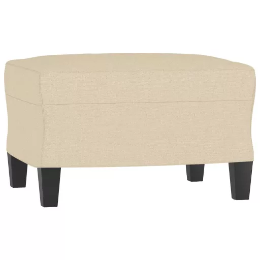Krémszínű szövet kanapéfotel lábtartóval 60 cm