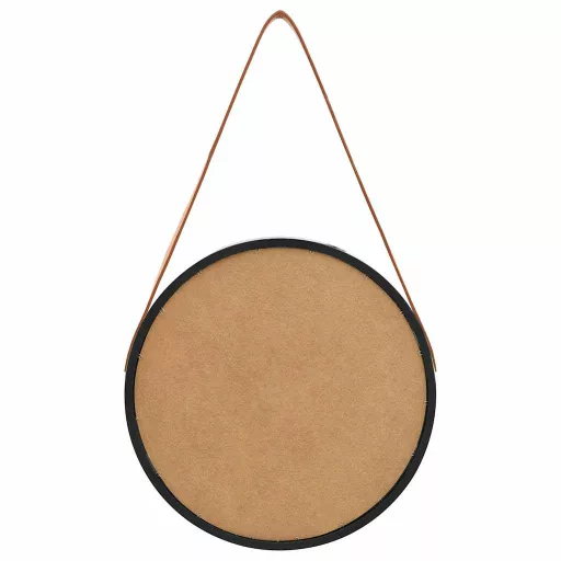 Fekete fali tükör pánttal 40 cm