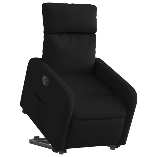 Elektromos felállást segítő fekete szövet dönthető fotel