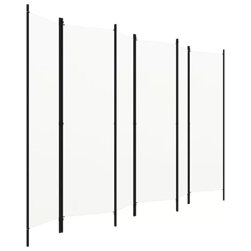 Fehér 6 paneles paraván 300 x 180 cm