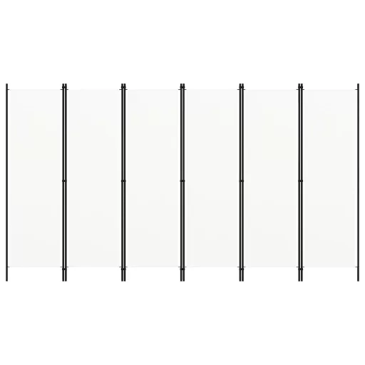 Fehér 6 paneles paraván 300 x 180 cm