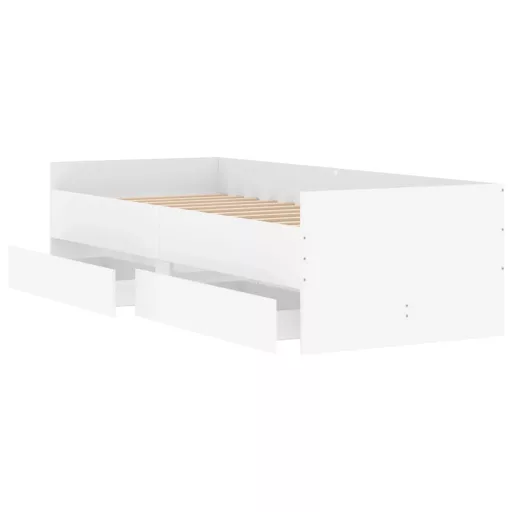 Fehér ágykeret fiókokkal 100x200 cm