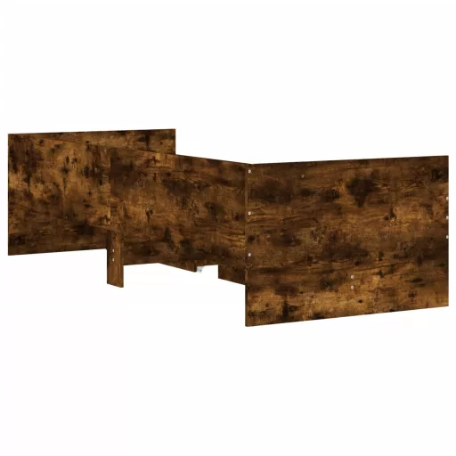 Füstös tölgy színű műfa ágykeret fiókokkal 90 x 200 cm