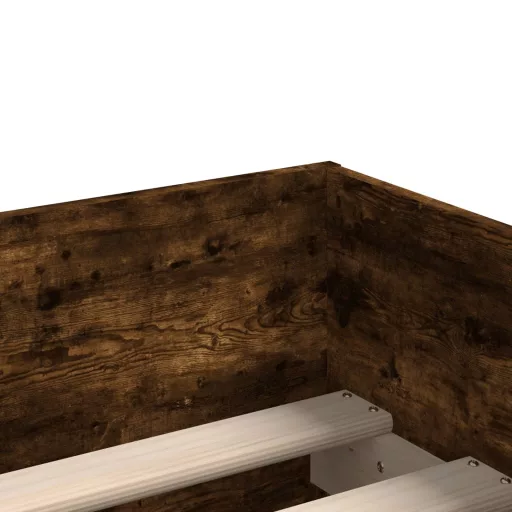 Füstös tölgy színű műfa ágykeret fiókokkal 90 x 200 cm