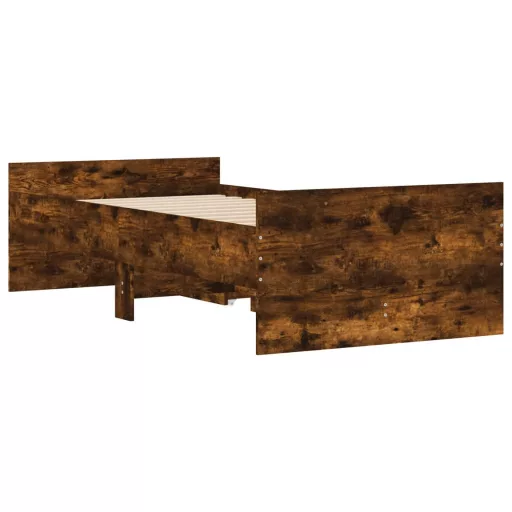 Füstös tölgy színű műfa ágykeret fiókokkal 90 x 200 cm