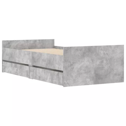 Betonszürke kisméretű egyszemélyes ágykeret 75 x 190 cm