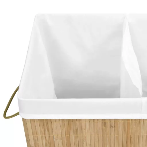 Bambusz szennyestartó kosár 2 résszel 100 L