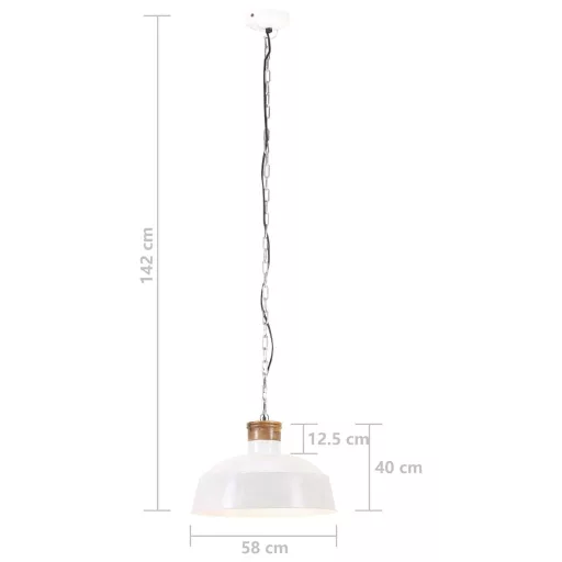 Fehér ipari függőlámpa 58 cm E27