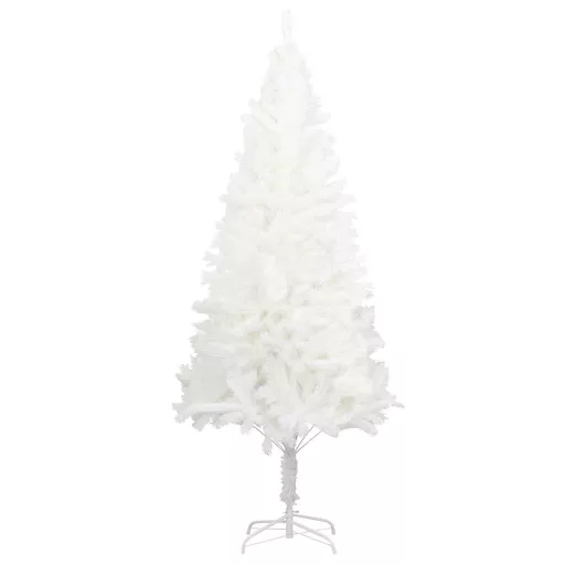 Fehér műkarácsonyfa élethű tűlevelekkel 120 cm