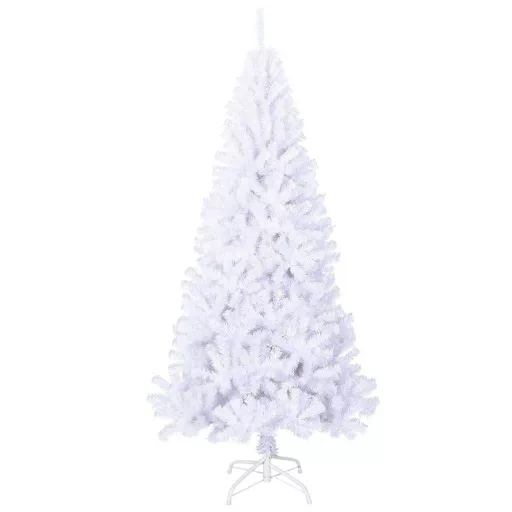 Fehér PVC műkarácsonyfa vastag ágakkal 210 cm