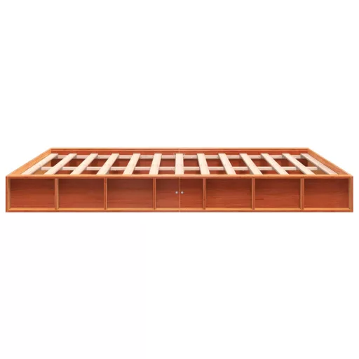 Viaszbarna tömör fenyőfa ágy matrac nélkül 200 x 200 cm