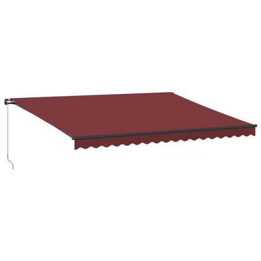 Burgundi vörös kézzel kihúzható LED-es napellenző 450 x 350 cm