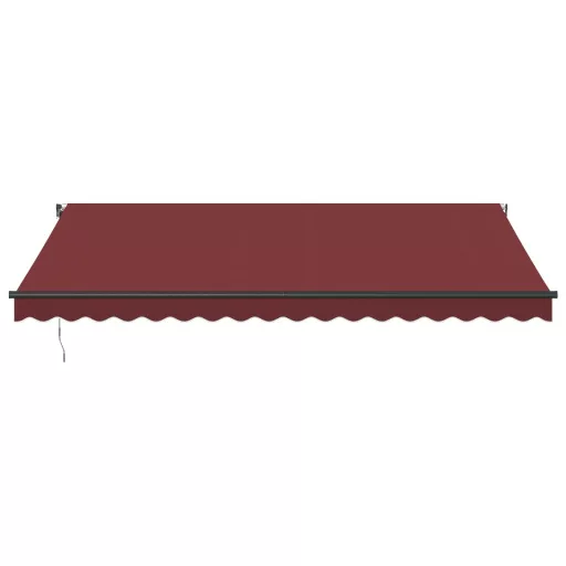 Burgundi vörös automata kihúzható LED-es napellenző 450x350 cm