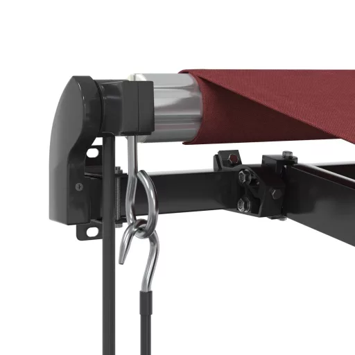 Burgundi vörös automata kihúzható LED-es napellenző 500x350 cm