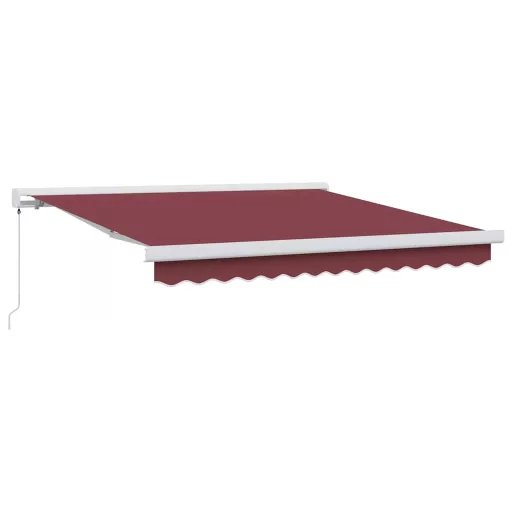 Burgundi vörös kézzel kihúzható napellenző 300 x 250 cm