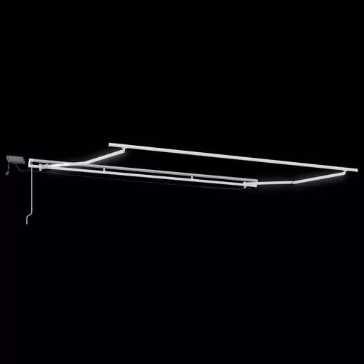 Barna kézzel kihúzható LED-es napellenző 400 x 300 cm
