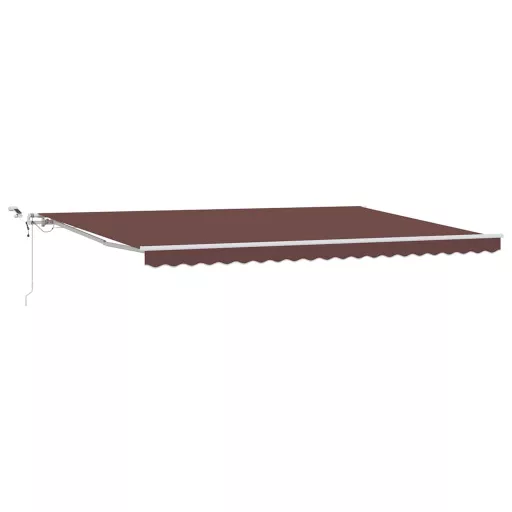 Barna automata kihúzható LED-es napellenző 500 x 300 cm