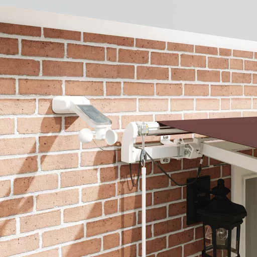 Barna automata kihúzható LED-es napellenző 500 x 300 cm