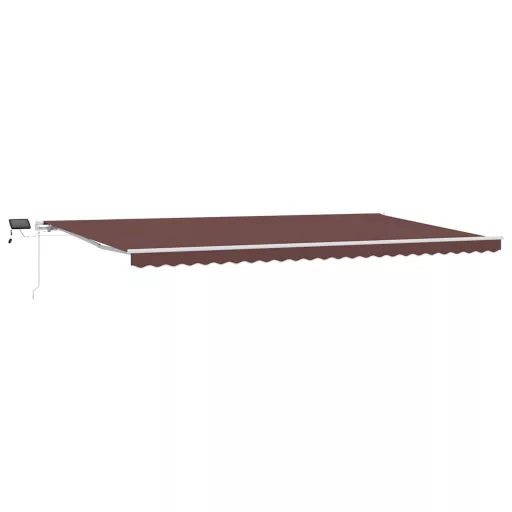 Barna kézzel kihúzható LED-es napellenző 600 x 300 cm