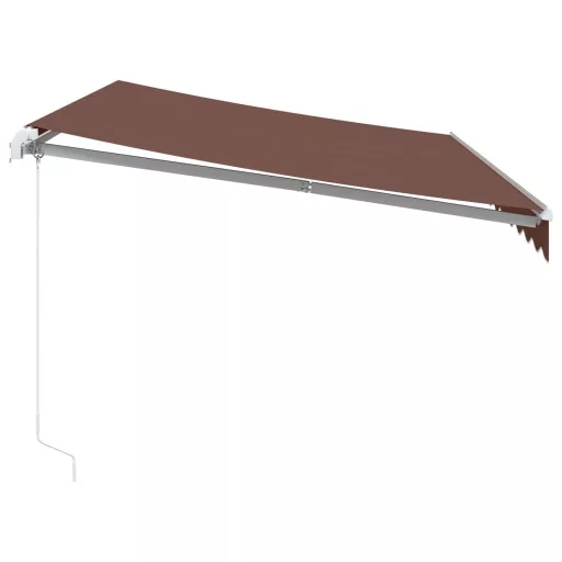 Barna kézzel kihúzható napellenző 350 x 250 cm