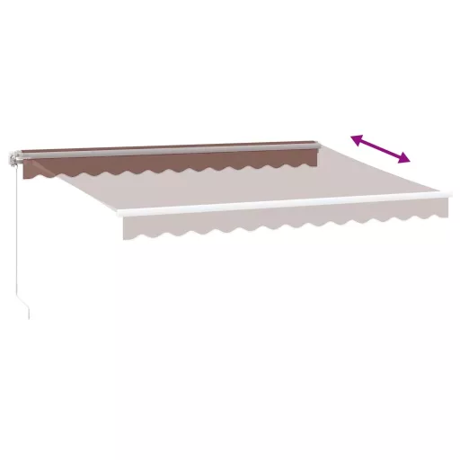 Barna kézzel kihúzható napellenző 350 x 250 cm