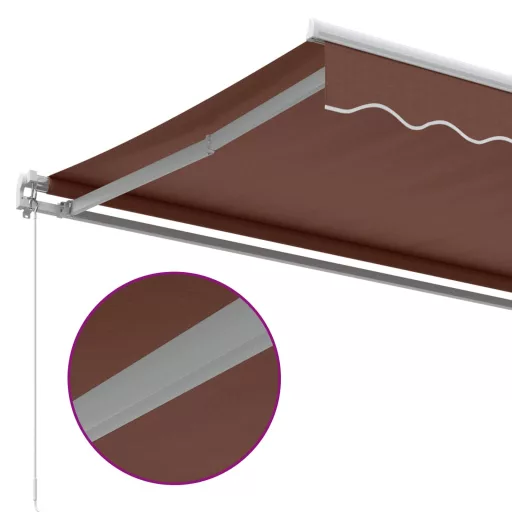Barna kézzel kihúzható napellenző 350 x 250 cm